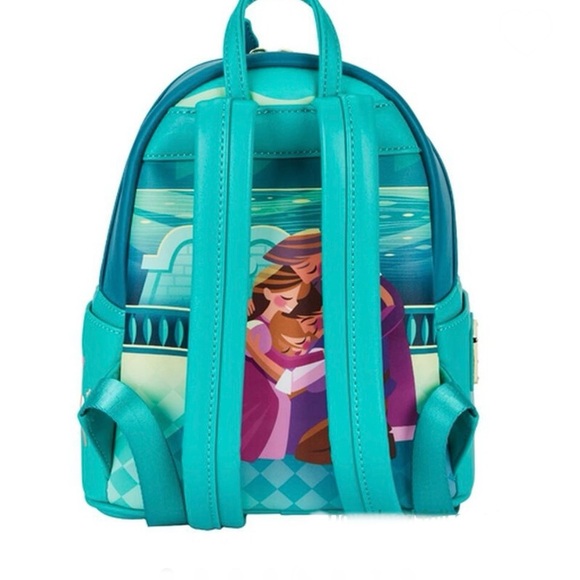 NWT Loungefly DisneyTangled Rapunzel Glow inthe DarkCastle Mini Backpack - Picture 3 of 8